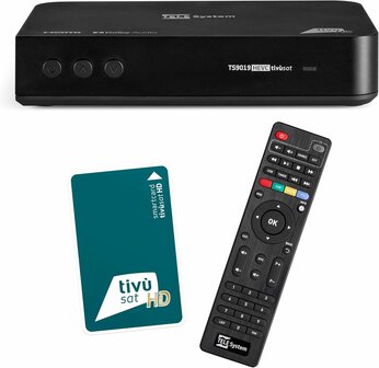 Telesystem TS9019 HEVC Full HD Sat-Receiver Tiv&uacute;Sat+Karte
