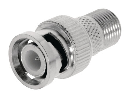Coax-Adapter BNC BNC Male - F-Connector Female Zilver