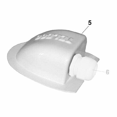 Teleco 10969 spare part Kabeldoorvoer wit CL.E.65/85