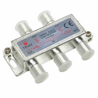 Triax SCS 4 splitter 4-voudig, SAT 2.4GHz, DC pass