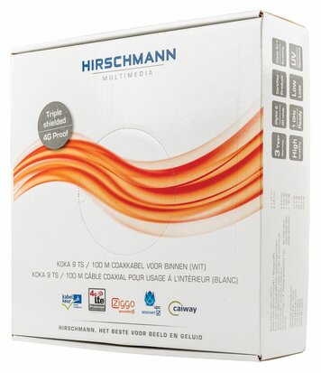 Hirschmann Koka 9 Eca 100mtr doos, Kabelkeur 4G/LTE, wit
