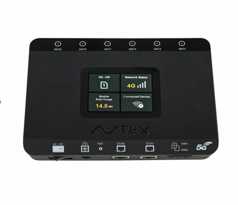 Avtex R104X complete kit 4G router R104X + ant. LG55AN - kleur black