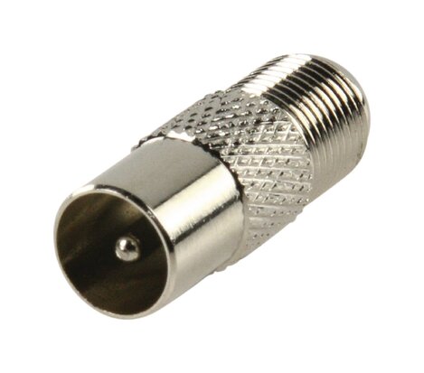 Coax-Adapter F Coax Male (IEC) - F-Connector Female Zilver