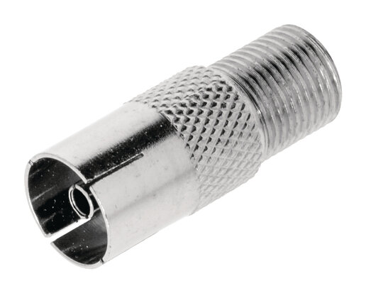 Coax-Adapter F F-Connector Female - Coax Female (IEC) Zilver