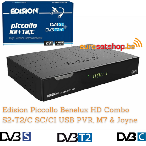 Edision Piccollo Satreceiver BNL Combo S2+T2/C SC/CI USB PVR, M7