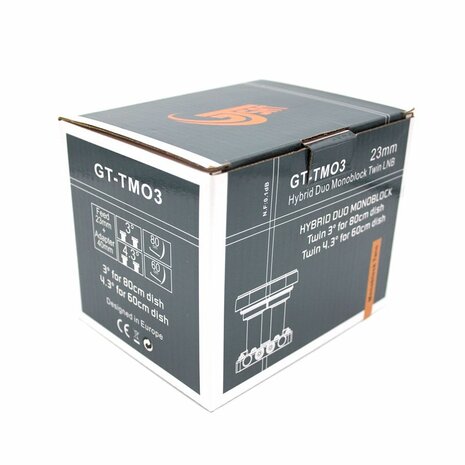 GT-SAT GT-TMO3 DUO Twin LNB 19+23.5 tbv 60cm 4.3gr.