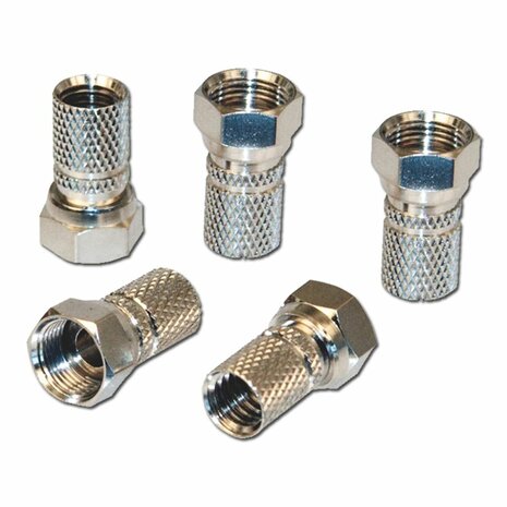 Triax F-Connector 4.9/6.8mm 5 stuks (metaal + schroefbaar)