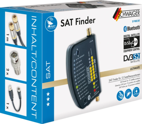 Schwaiger SF9003BT Digitale Sat Finder HD met Bluetooth&reg; en eigen App