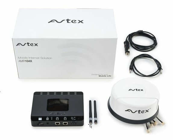Avtex AMR104X complete kit 4G router R104X + ant. LG55AN WIT