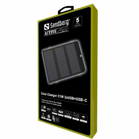 Sandberg Solar Charger 21W 2xUSB+USB-C